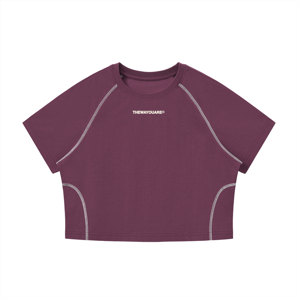 Purple Raglan Crop T-Shirt | TWYA