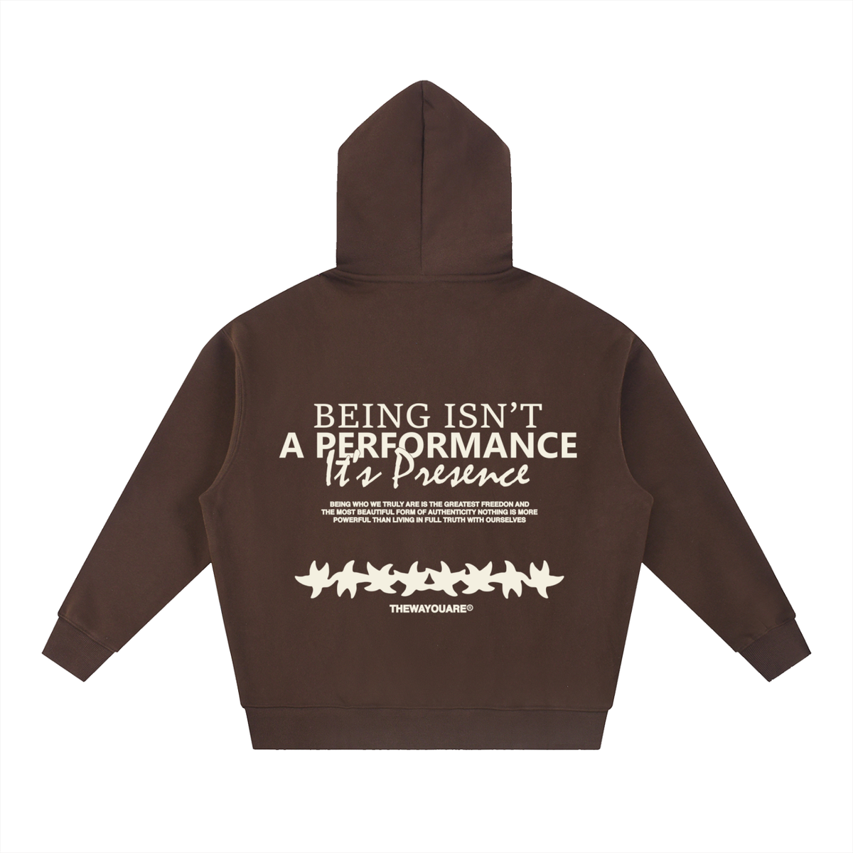 TWYA Presence Hoodie Brown | Authenticity Message
