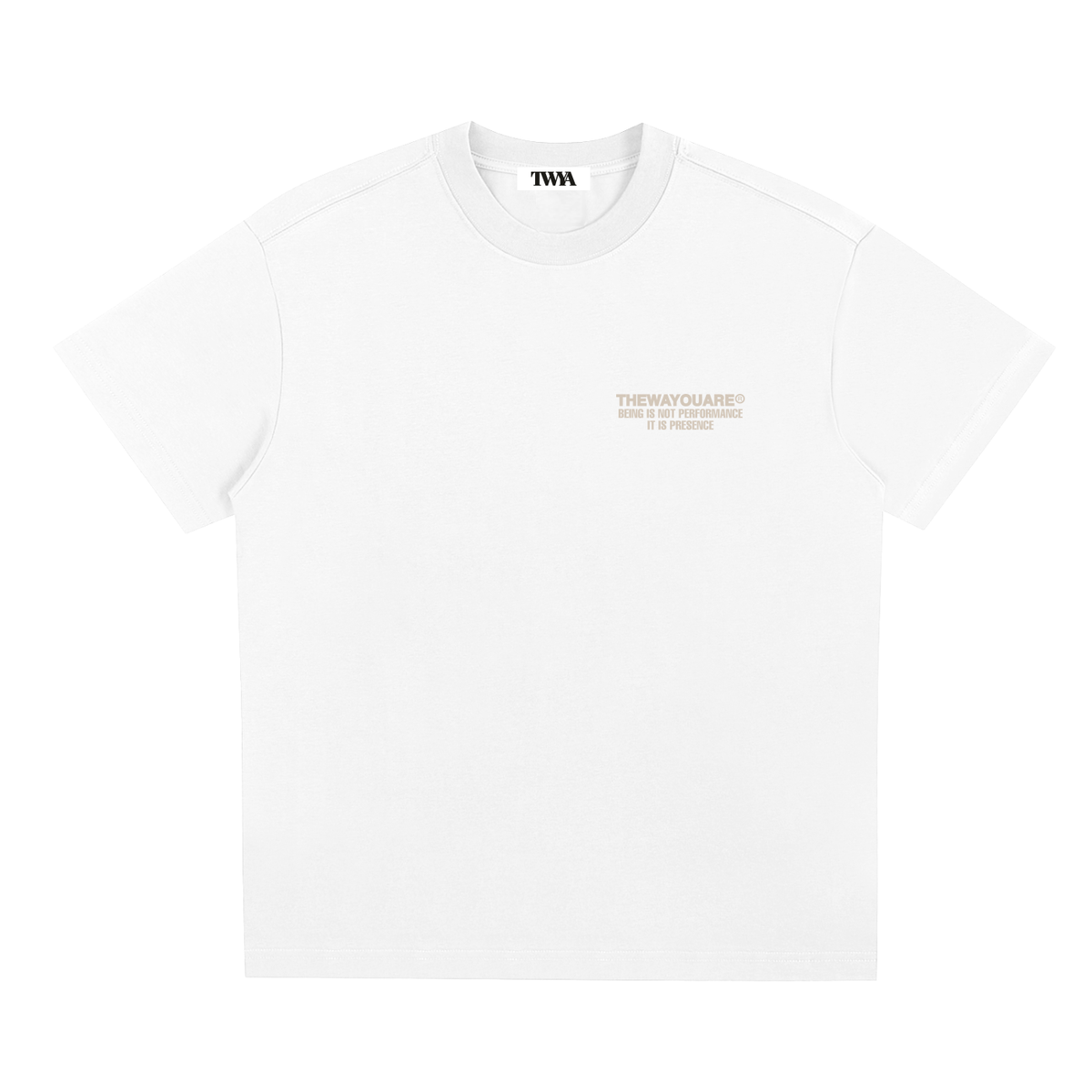 TWYA White Presence T-Shirt | Authenticity Message Tee