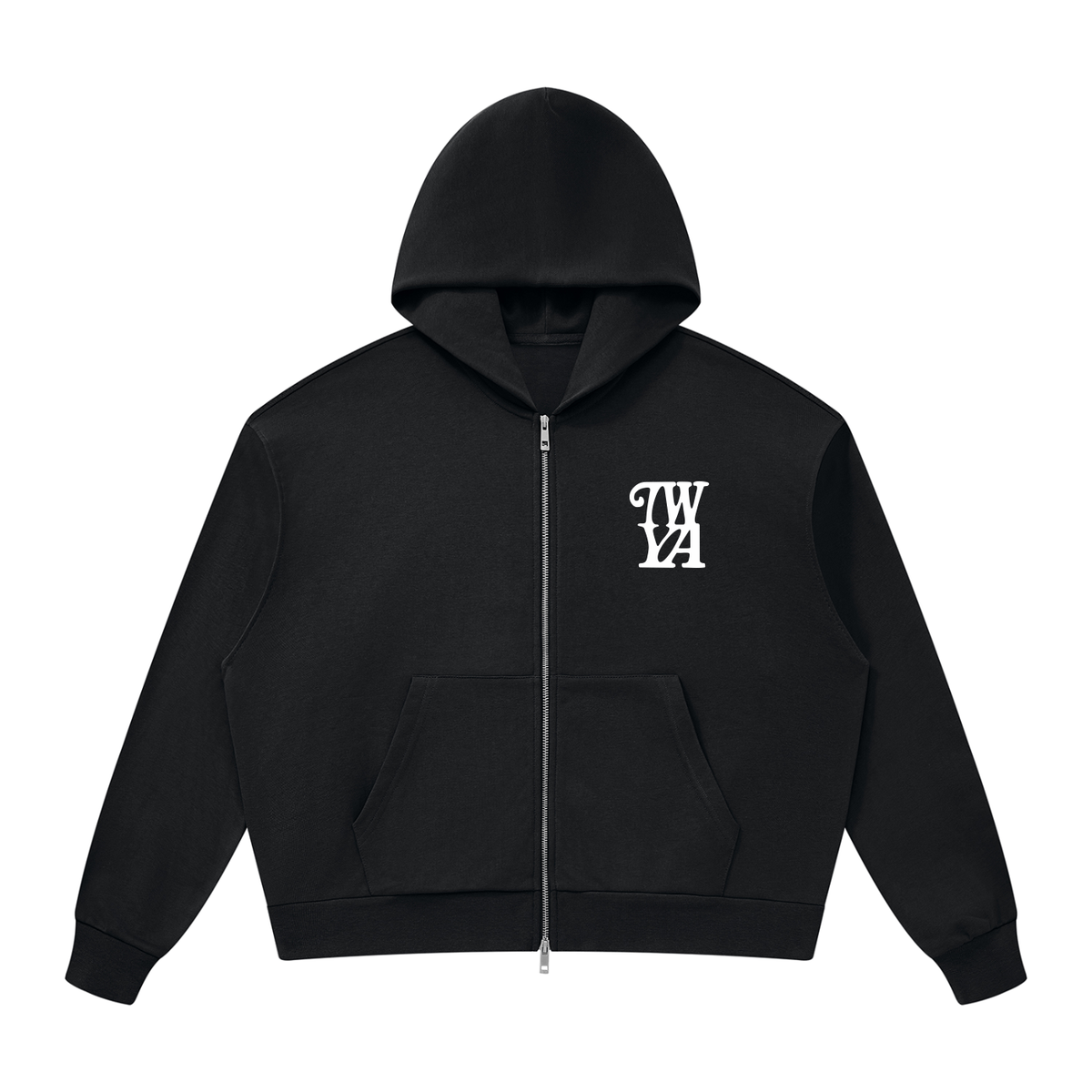 Essential Black Zip-Hoodie