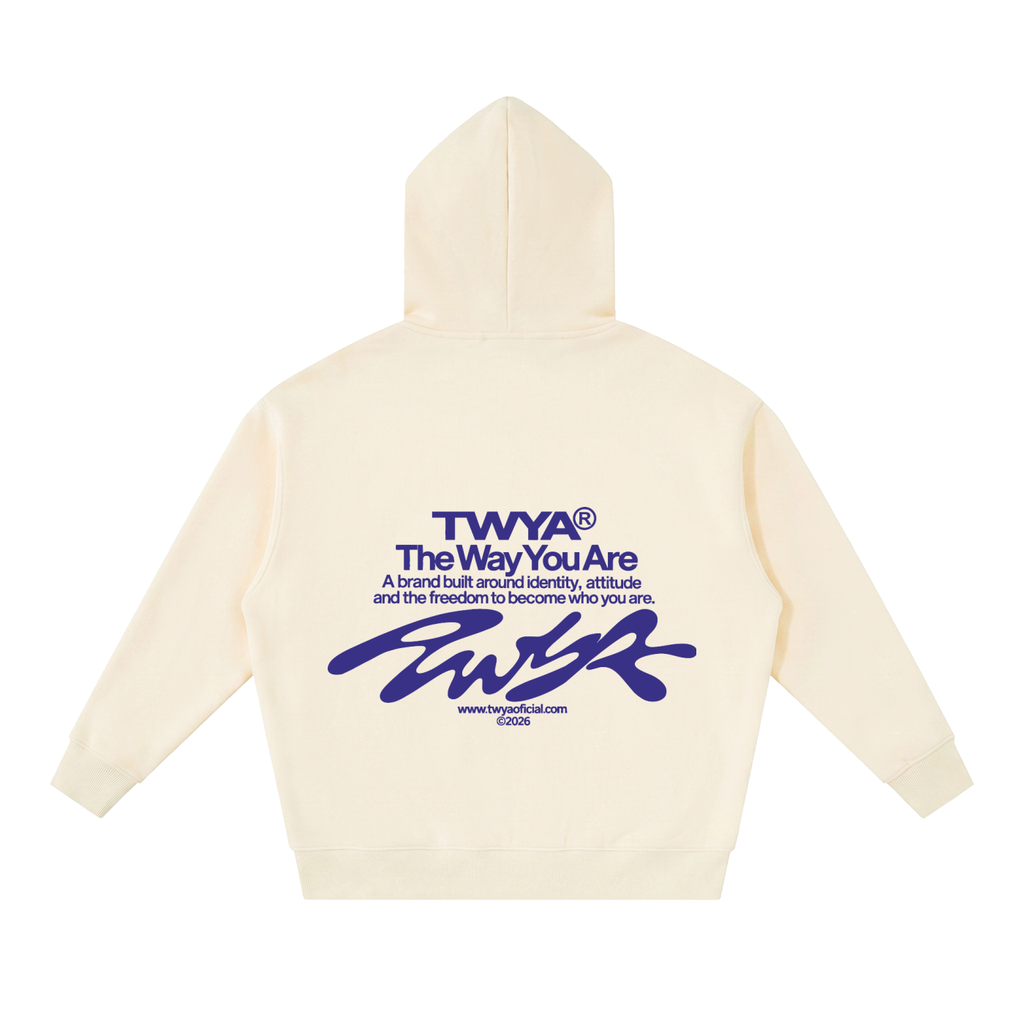 TWYA CODE ZIP HOODIE - BEGE- BACK