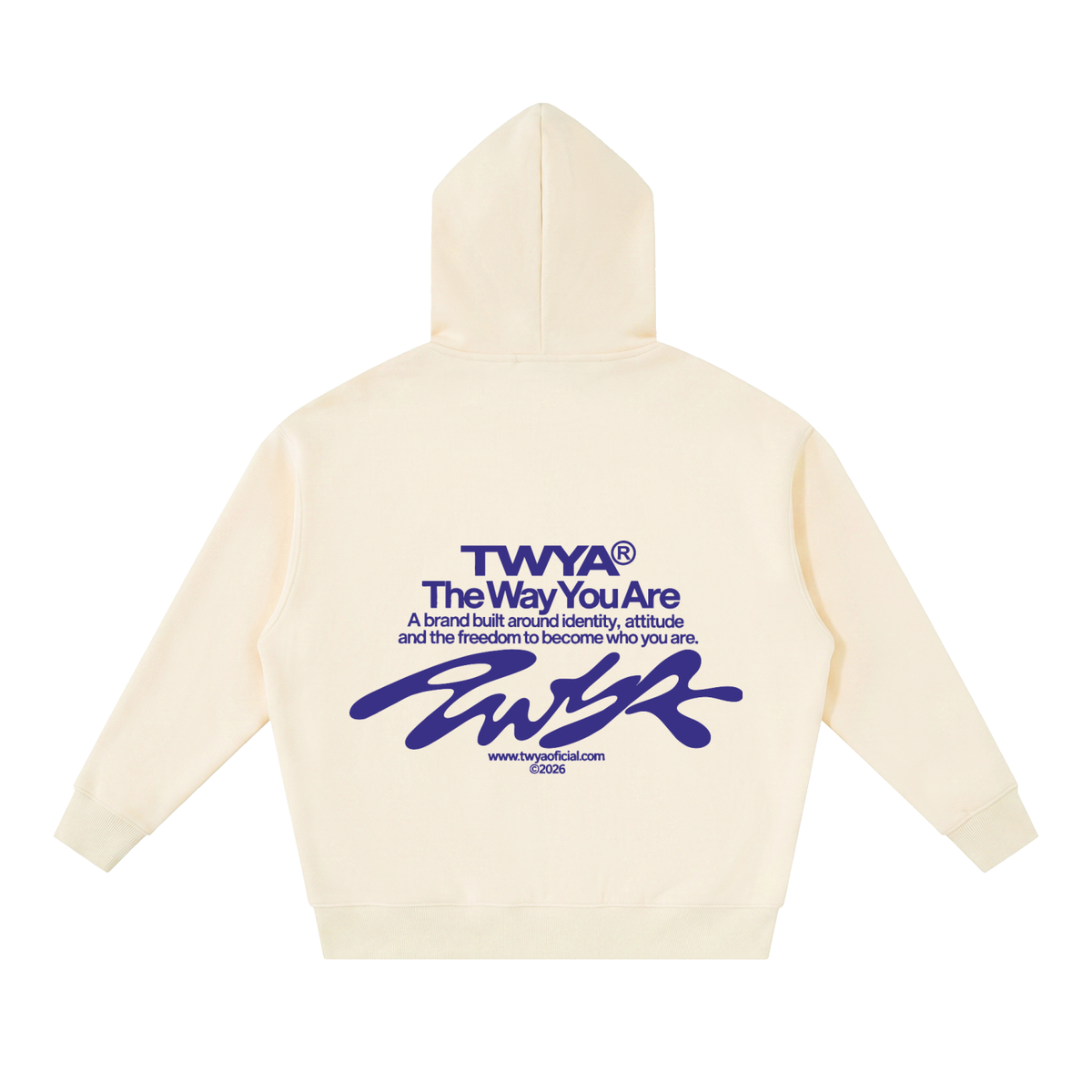 TWYA CODE ZIP HOODIE - BEGE- BACK